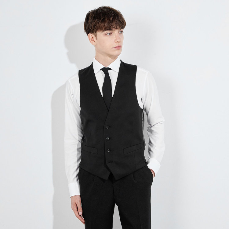 BL】リバーシブルジレ(ベスト)/ブラック×ベルベット＆ホワイト