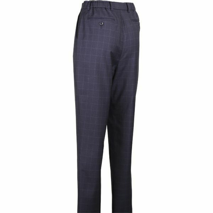 ブラックライン 【WEB限定/OUTLET】【発送在庫あり】【SL】【年間】1タック9分丈テーパードパンツ/ネイビー×ハウンドトゥース+オーバーペン/ストレッチ素材/ウォッシャブル ネイビー系(紺)