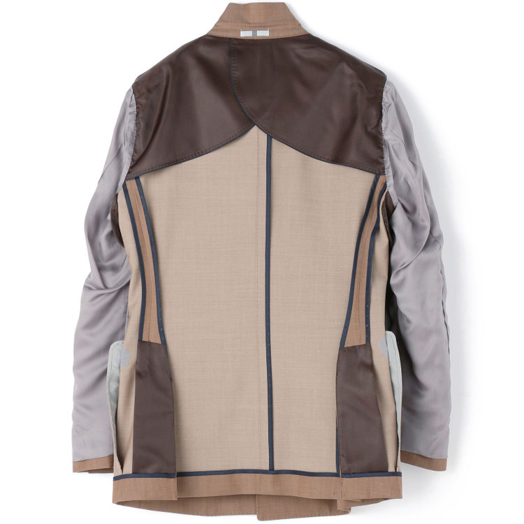 シルバーライン 【発送在庫あり】【CLASSICO TAPERED】【春夏】6釦2掛けダブルスーツ 2タック/ライトブラウン/チェンジポケット/MARZOTTO/※パンツ裾直し必要 茶淡色