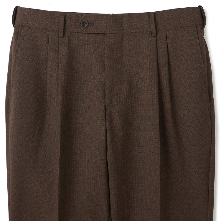 シルバーライン 【CLASSICO TAPERED】【春夏】3釦段返りシングルスーツ 2タック/ブラウン/パッチポケット/ウエストムーブ/MARZOTTO/※裾上げ必要 茶濃色