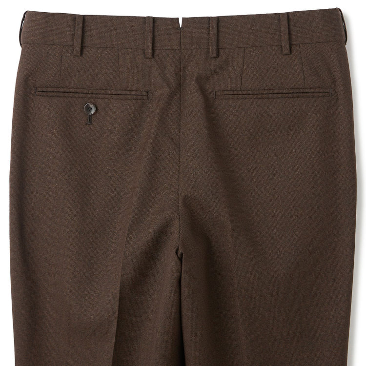 シルバーライン 【CLASSICO TAPERED】【春夏】3釦段返りシングルスーツ 2タック/ブラウン/パッチポケット/ウエストムーブ/MARZOTTO/※裾上げ必要 茶濃色
