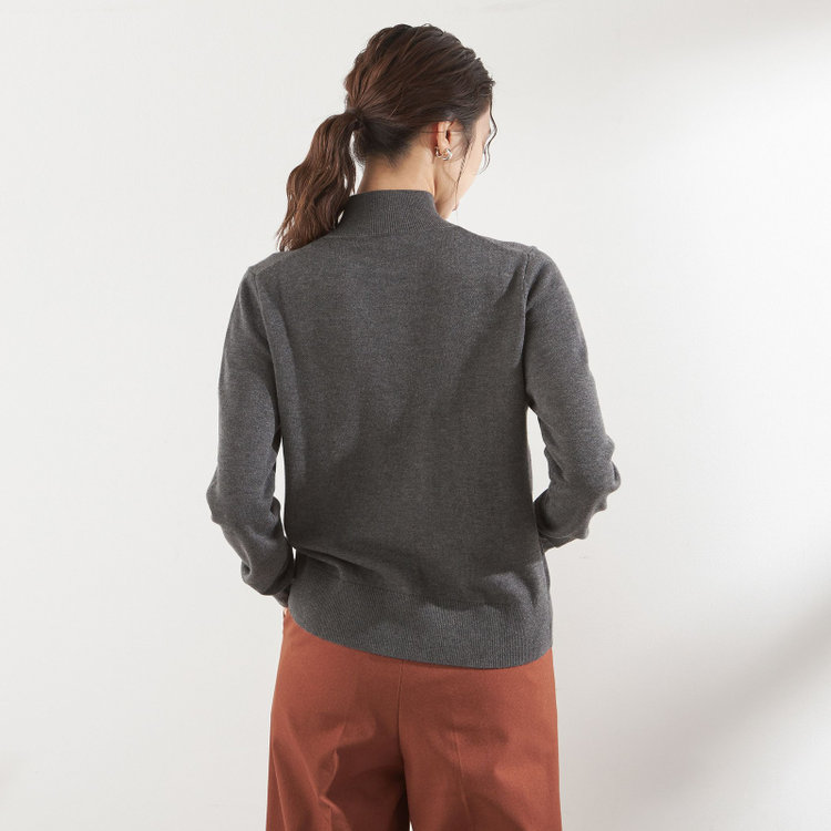 シルバーライン 天竺ハイネックニット/グレー グレー濃色