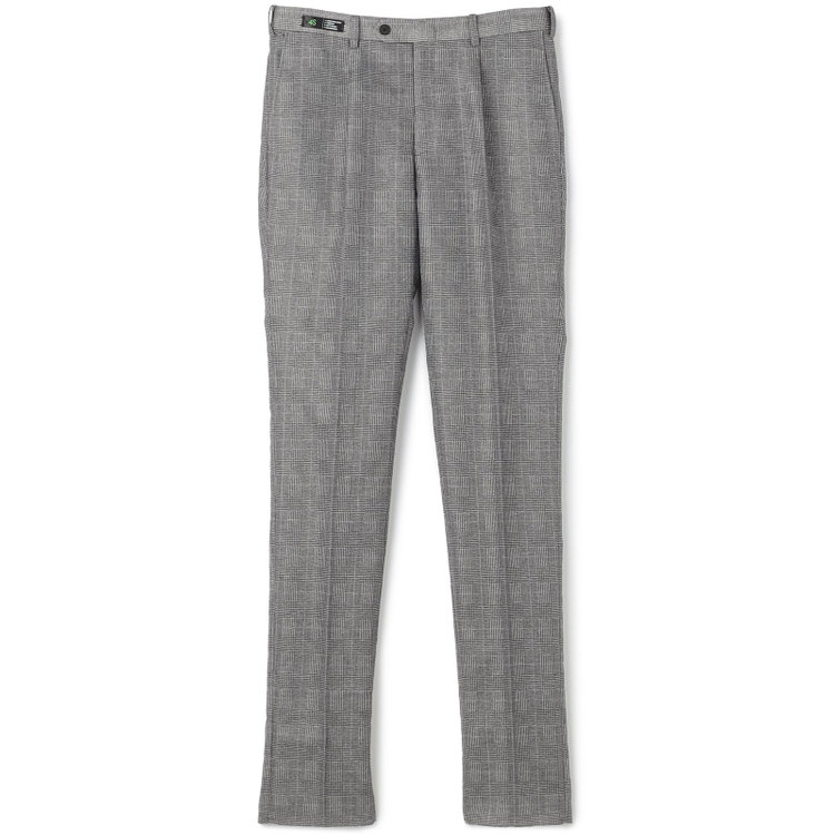 シルバーライン 【RBC】【春夏】ポリエステル1タックテーパードパンツ/グレー×チェック/ウエストムーブ仕様/4S SUSTAINABILITY&ECOLOGY FABRIC/※裾上げ必要 グレー中間