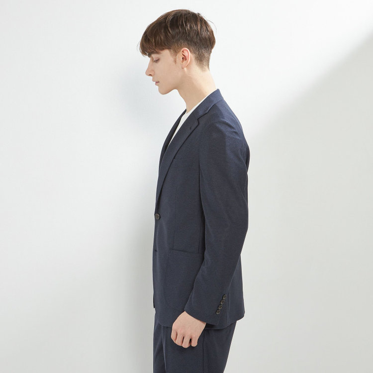 シルバーライン 【CLASSICO TAPERED】【春夏】2釦シングルジャケット/ネイビー/パッチポケット/4S SUSTAINABILITY&ECOLOGY FABRIC 紺濃色