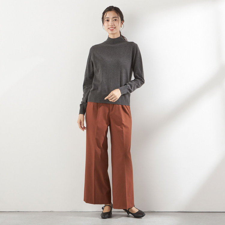 シルバーライン 天竺ハイネックニット/グレー グレー濃色