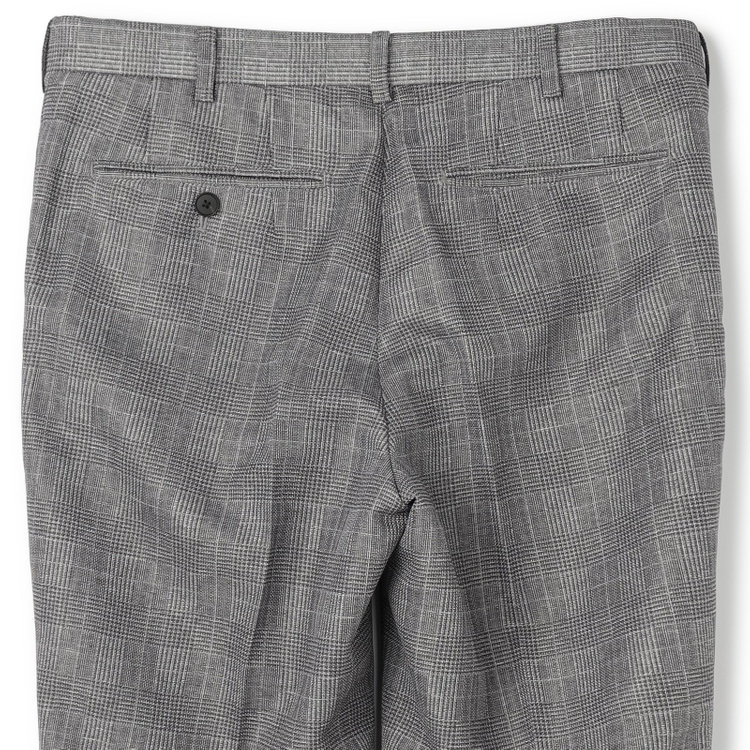 シルバーライン 【RBC】【春夏】ポリエステル1タックテーパードパンツ/グレー×チェック/ウエストムーブ仕様/4S SUSTAINABILITY&ECOLOGY FABRIC/※裾上げ必要 グレー中間