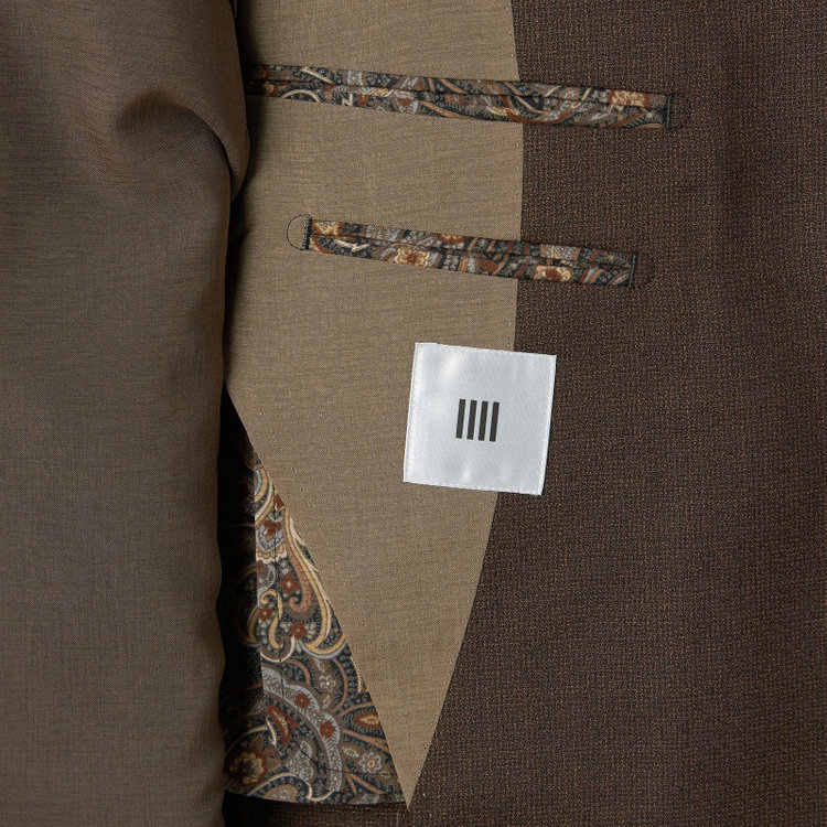 シルバーライン 【CLASSICO TAPERED】【春夏】3釦段返りシングルスーツ 2タック/ブラウン/パッチポケット/ウエストムーブ/MARZOTTO/※裾上げ必要 茶濃色