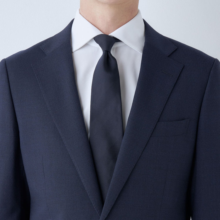 シルバーライン 【4S CROSS】【春夏】セットアップジャケット/ネイビー×チェック/パッチポケット 青中間