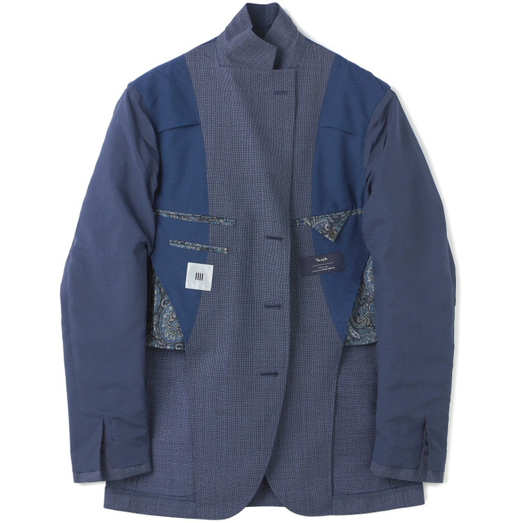 シルバーライン 【CLASSICO TAPERED】【春夏】3釦段返りシングルスーツ 2タック/ネイビー/パッチポケット/ウエストムーブ/MARZOTTO/※裾上げ必要 青濃色