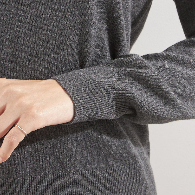 シルバーライン 天竺ハイネックニット/グレー グレー濃色