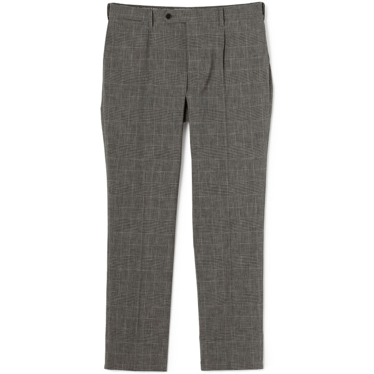 シルバーライン 【CLASSICO TAPERED】【春夏】1タックテーパードパンツ/グレー×チェック/ウエストムーブ/ウォッシャブル/4S SUSTAINABILITY&ECOLOGY FABRIC/※裾上げ済仕様 グレー中間