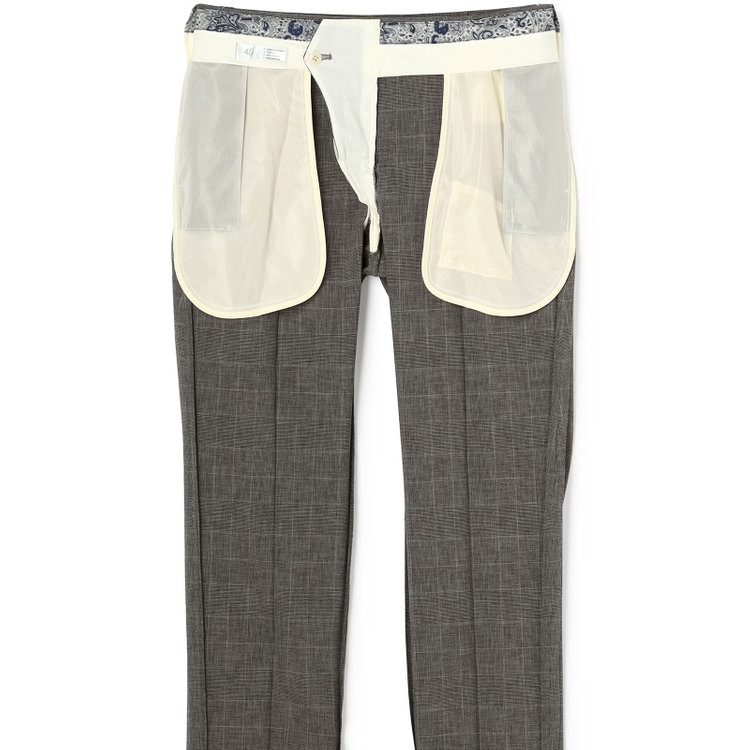 シルバーライン 【CLASSICO TAPERED】【春夏】1タックテーパードパンツ/グレー×チェック/ウエストムーブ/ウォッシャブル/4S SUSTAINABILITY&ECOLOGY FABRIC/※裾上げ済仕様 グレー中間