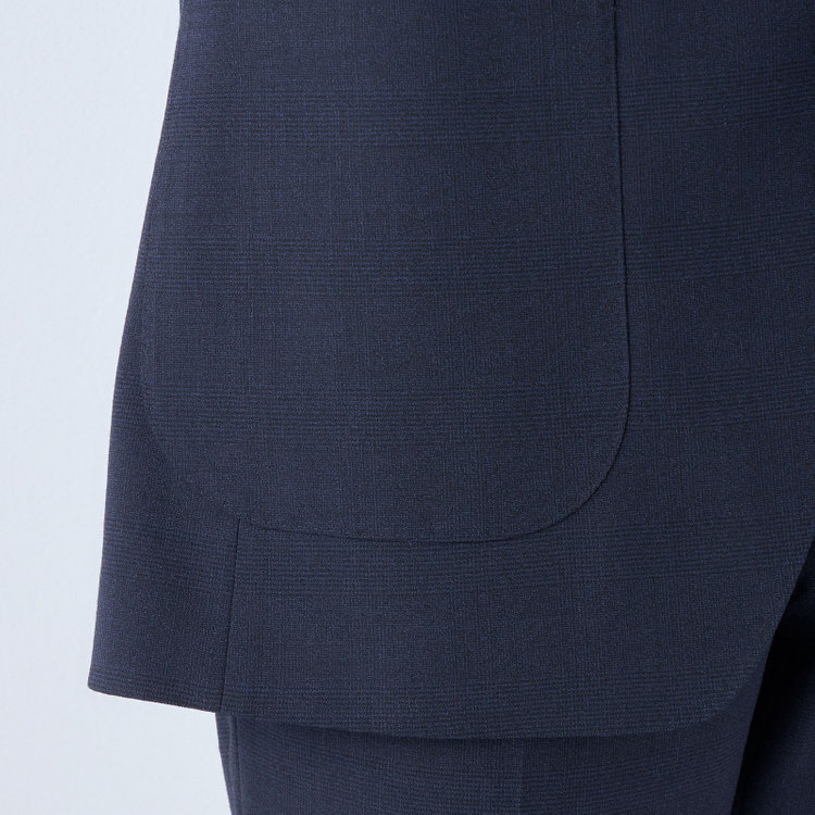 シルバーライン 【4S CROSS】【春夏】セットアップジャケット/ネイビー×チェック/パッチポケット 青中間