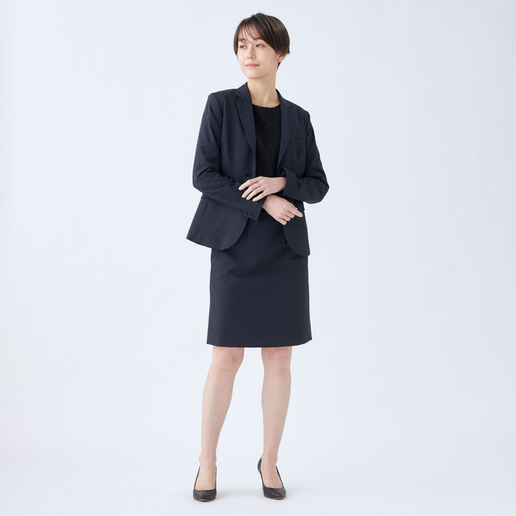 ブラックライン 【就活.】【年間】【BL】タイトスカート/ネイビー/ウエストシャーリング/ウォッシャブル＆ストレッチ 紺中間