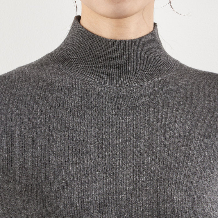 シルバーライン 天竺ハイネックニット/グレー グレー濃色