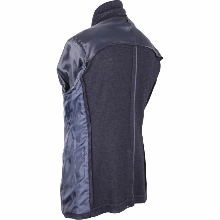 スーツセレクト 【WEB限定/OUTLET】【TRAVEL】【秋冬】コットンウールブレンド2釦シングルジャケット/ネイビー＆ブラック×ハウンドトゥース/パッチポケット ネイビー系(紺)