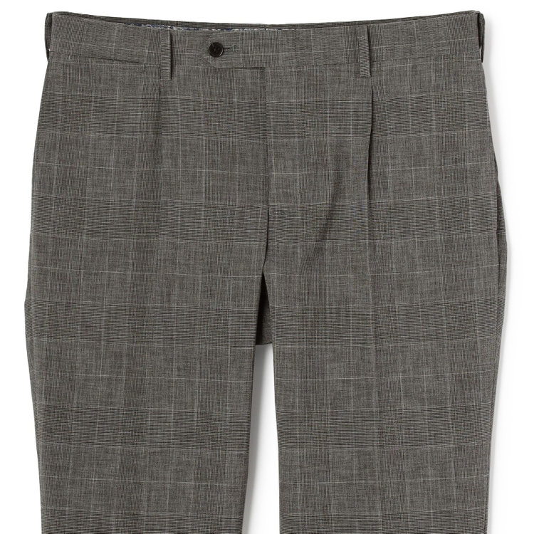 シルバーライン 【CLASSICO TAPERED】【春夏】1タックテーパードパンツ/グレー×チェック/ウエストムーブ/ウォッシャブル/4S SUSTAINABILITY&ECOLOGY FABRIC/※裾上げ済仕様 グレー中間