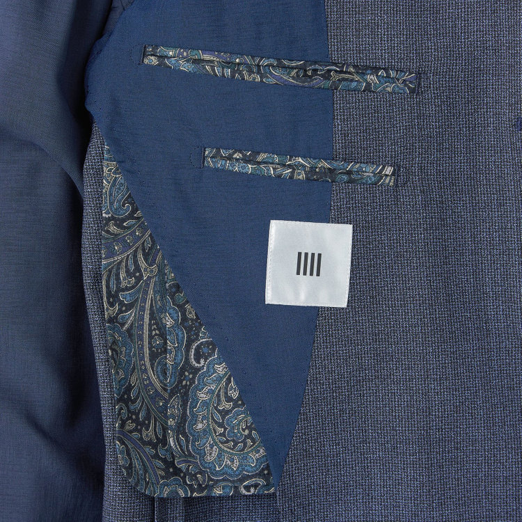 シルバーライン 【CLASSICO TAPERED】【春夏】3釦段返りシングルスーツ 2タック/ネイビー/パッチポケット/ウエストムーブ/MARZOTTO/※裾上げ必要 青濃色