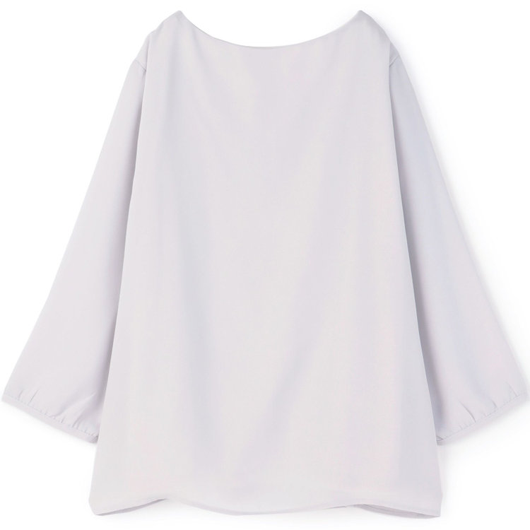 シルバーライン 【SILVER LINE/7分袖】フロントプリーツクルーネックプルオーバー/ラベンダー/「ウォッシャブル可能」「防シワ」 グレー淡色