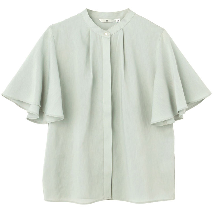 シルバーライン 【半袖】バンドカラーブラウス/グレー/「ストレッチ」「通気性」「吸水・速乾」「環境負荷軽減」 グレー中間