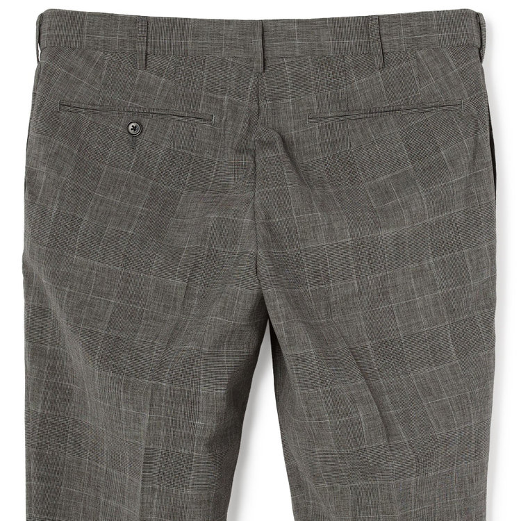 シルバーライン 【CLASSICO TAPERED】【春夏】1タックテーパードパンツ/グレー×チェック/ウエストムーブ/ウォッシャブル/4S SUSTAINABILITY&ECOLOGY FABRIC/※裾上げ済仕様 グレー中間