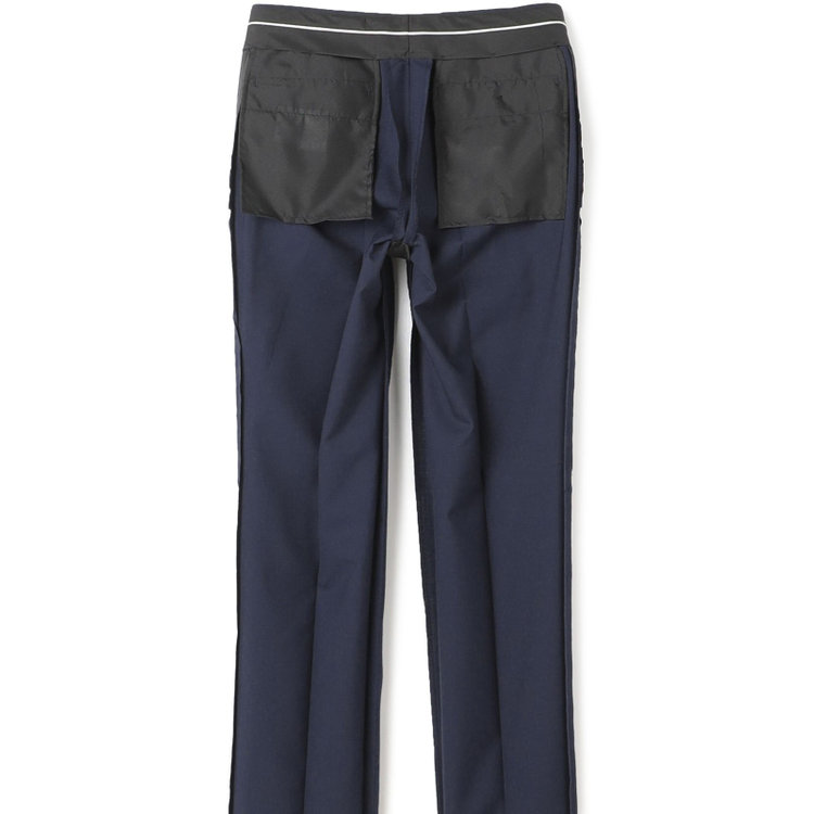 ブラックライン 【KSW】【春夏】2釦シングルスーツ 0タック/ネイビー＆ブラック×ハウンドトゥース/ウォッシャブル/※裾上げ必要 紺中間