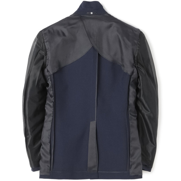 ブラックライン 【KSW】【春夏】2釦シングルスーツ 0タック/ネイビー＆ブラック×ハウンドトゥース/ウォッシャブル/※裾上げ必要 紺中間