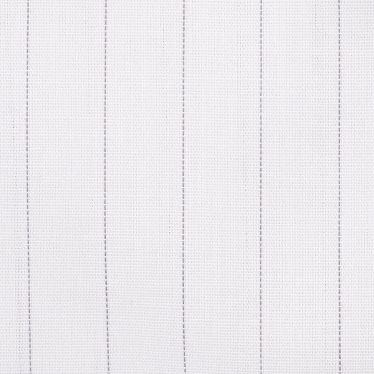 シルバーライン 【SL/長袖】レギュラーワンピースカラーブラウス/ホワイト×ストライプ グレー中間