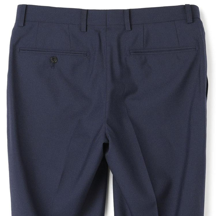 ブラックライン 【KSW】【春夏】2釦シングルスーツ 0タック/ネイビー＆ブラック×ハウンドトゥース/ウォッシャブル/※裾上げ必要 紺中間