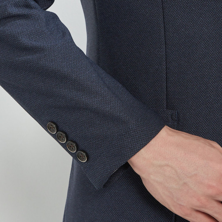 シルバーライン 【CLASSICO TAPERED】【春夏】2釦シングルジャケット/ネイビー/パッチポケット/4S SUSTAINABILITY&ECOLOGY FABRIC 紺濃色