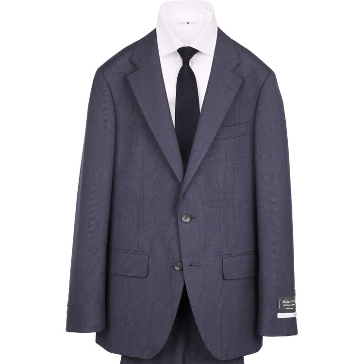 スーツセレクト 【発送在庫あり】【CLASSICO TAPERED】【春夏】2釦シングルスーツ 1タック/ネイビー×チェック/REDA ACTIVE/NEW ZEALAND WOOL MERINO/SHOWER CLEAN ネイビー系(紺)