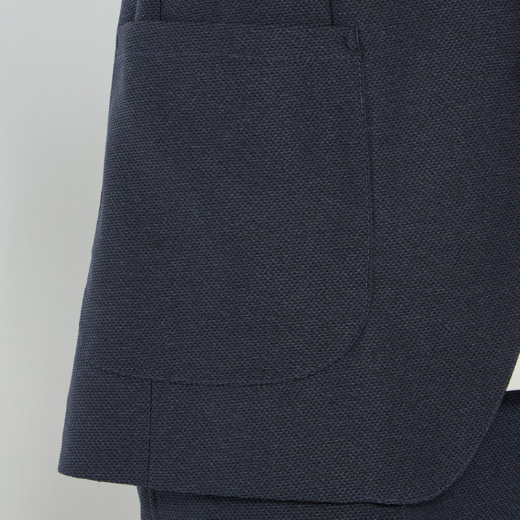 シルバーライン 【CLASSICO TAPERED】【春夏】2釦シングルジャケット/ネイビー/パッチポケット/4S SUSTAINABILITY&ECOLOGY FABRIC 紺濃色