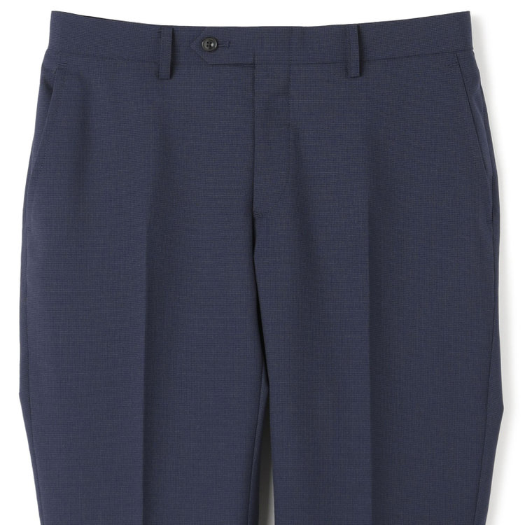 ブラックライン 【KSW】【春夏】2釦シングルスーツ 0タック/ネイビー＆ブラック×ハウンドトゥース/ウォッシャブル/※裾上げ必要 紺中間