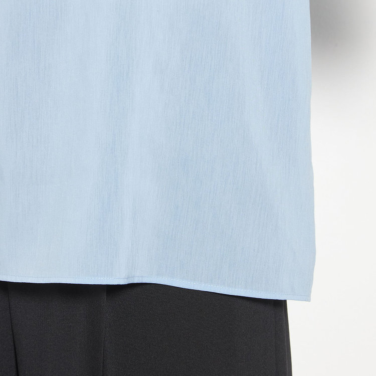 シルバーライン 【5分袖】ハイネックブラウス/ブルー 青淡色