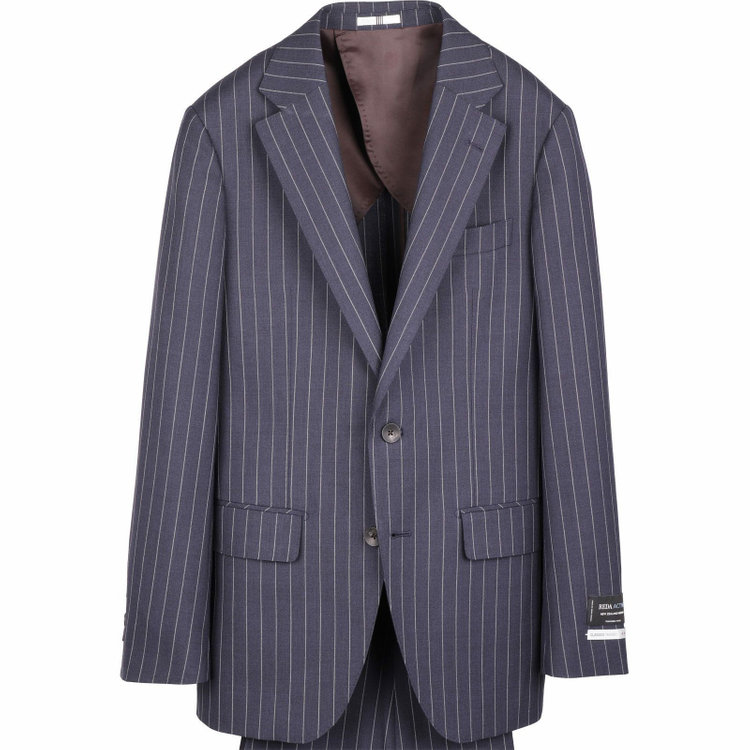 スーツセレクト 【CLASSICO TAPERED】【春夏】2釦シングルスーツ 1タック/ネイビー×ストライプ/REDA ACTIVE/NEW ZEALAND WOOL MERINO/SHOWER CLEAN ネイビー系(紺)
