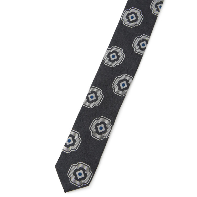 シルバーライン 【SILVER LINE】シルク小紋ネクタイ 8.0cm幅/ブラック その他