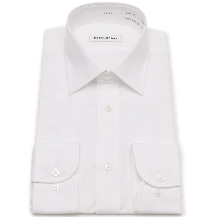 ソノタ 【発送在庫あり】【形態安定】ワイドカラーワイシャツ/ホワイト×ドビーツイル 白