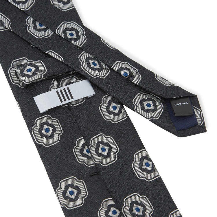 シルバーライン 【SILVER LINE】シルク小紋ネクタイ 8.0cm幅/ブラック その他