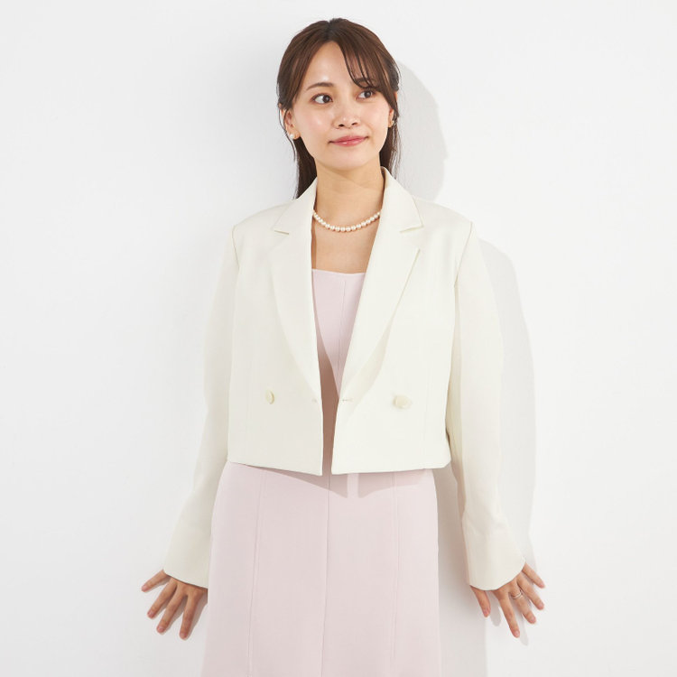 SUIT SELECT×Samantha Thavasa】クロップドダブルジャケット/オフ