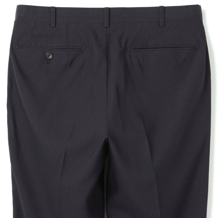 シルバーライン 【RBC】【春夏】2釦シングルスーツ 1タック/ネイビー×チェック/ウエストムーブ/4S AIR SUSTAINABILITY&ECOLOGY FABRIC/※パンツ裾上げ済仕様 紺中間