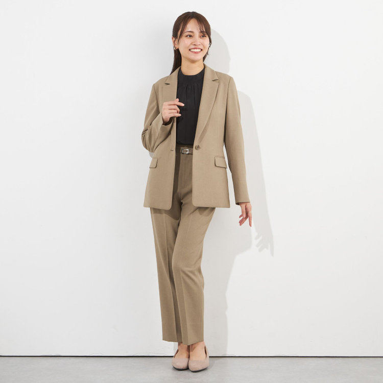 シルバーライン 【SILVER LINE】【年間】1釦シングルパンツスーツ/ベージュ/ウォッシャブル/Naturemier/4S SUSTAINABILITY&ECOLOGY FABRIC/※パンツ裾上げ済仕様 茶淡色