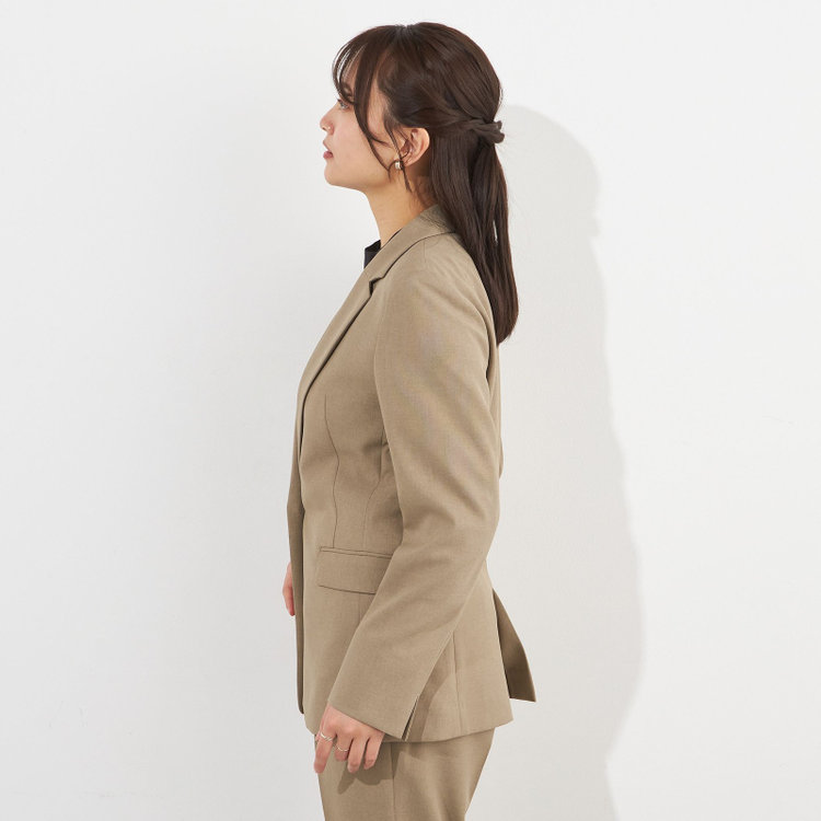 シルバーライン 【SILVER LINE】【年間】1釦シングルパンツスーツ/ベージュ/ウォッシャブル/Naturemier/4S SUSTAINABILITY&ECOLOGY FABRIC/※パンツ裾上げ済仕様 茶淡色