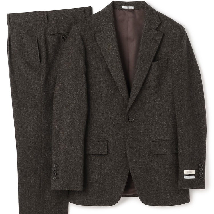 シルバーライン 【CLASSICO TAPERED】【秋冬】2釦シングルスーツ 1タック/カーキ/RE:NEWOOL/※裾上げ必要 黄淡色