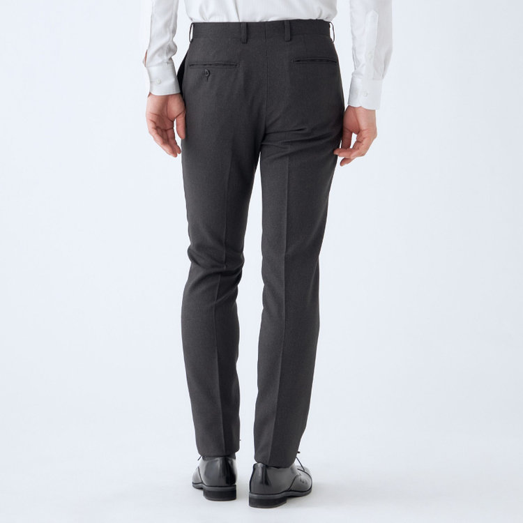 ブラックライン 【SLIM TAPERED_2】【秋冬】2釦シングルスーツ 0タック/グレー×ドビー/4S/※裾上げ必要 グレー濃色