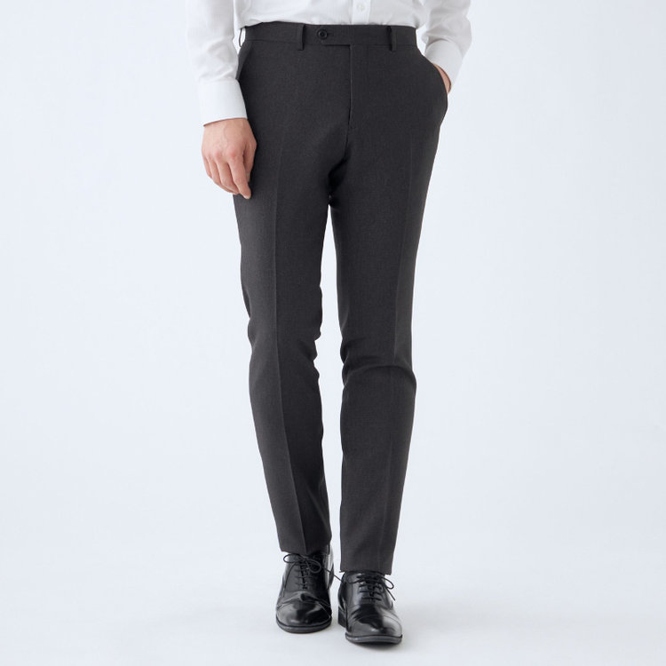 ブラックライン 【SLIM TAPERED_2】【秋冬】2釦シングルスーツ 0タック/グレー×ドビー/4S/※裾上げ必要 グレー濃色
