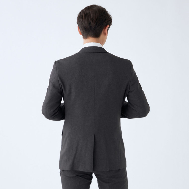 ブラックライン 【SLIM TAPERED_2】【秋冬】2釦シングルスーツ 0タック/グレー×ドビー/4S/※裾上げ必要 グレー濃色