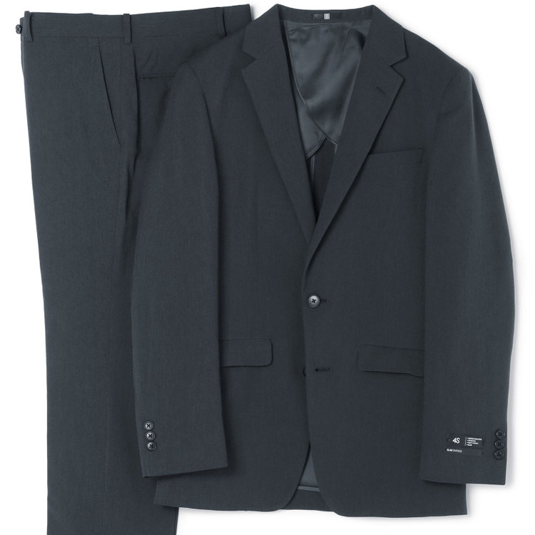 ブラックライン 【SLIM TAPERED_2】【春夏】2釦シングルスーツ 0タック/ネイビーグレー/4S/※裾上げ必要 グレー濃色
