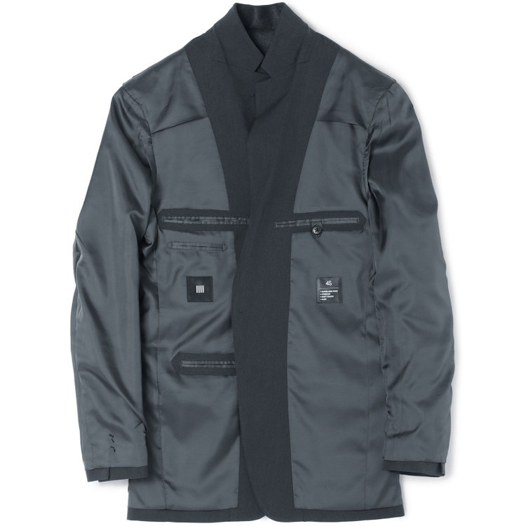 ブラックライン 【SLIM TAPERED_2】【春夏】2釦シングルスーツ 0タック/ネイビーグレー/4S/※裾上げ必要 グレー濃色