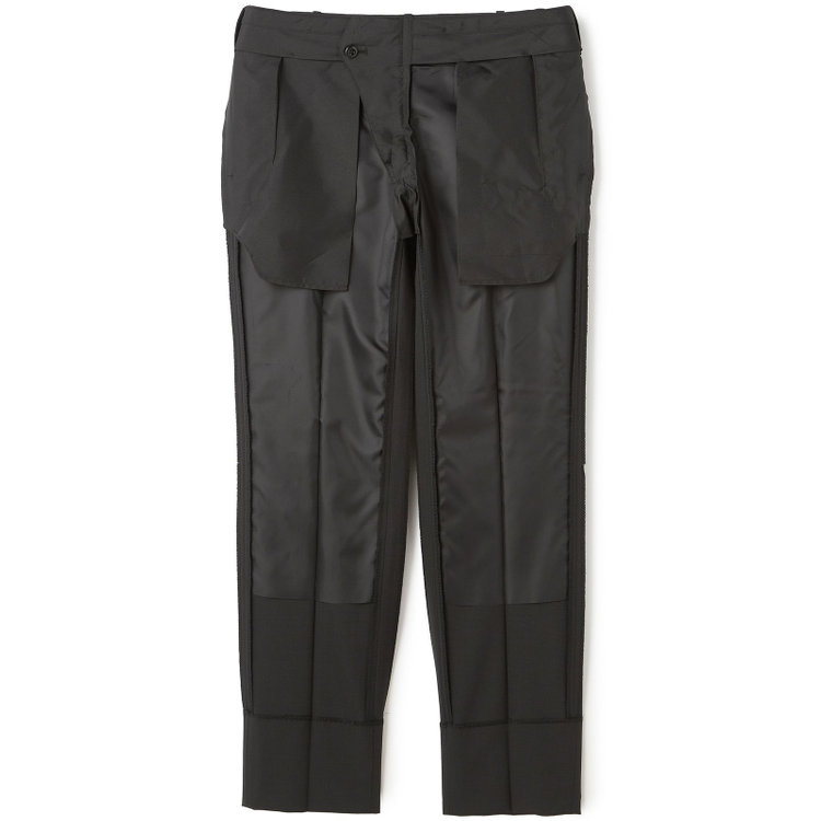 ブラックライン 【SLIM TAPERED_2】【春夏】2釦シングルスーツ 0タック/ブラック×マイクロチェック/ウエストシャーリング/4S SUSTAINABILITY&ECOLOGY FABRIC/ウォッシャブル/※パンツ裾上げ済仕様 黒