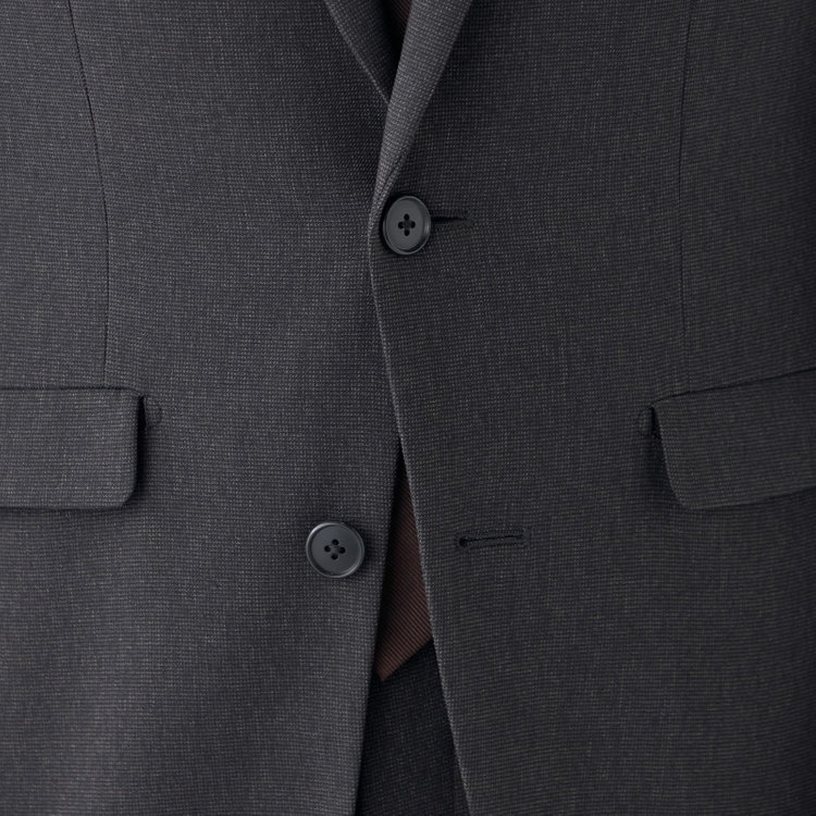 ブラックライン 【SLIM TAPERED_2】【秋冬】2釦シングルスーツ 0タック/グレー×ドビー/4S/※裾上げ必要 グレー濃色